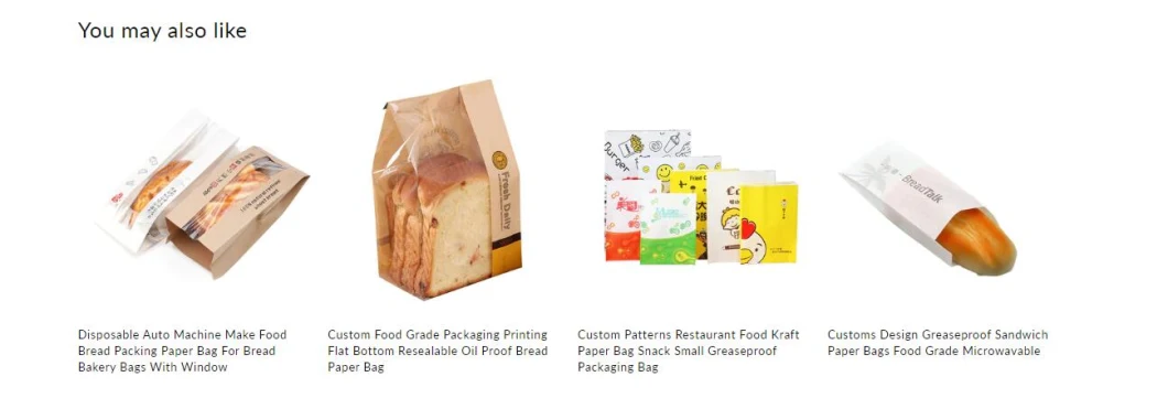 Two Sides Open Kraft Food Wrapping Paper Bag