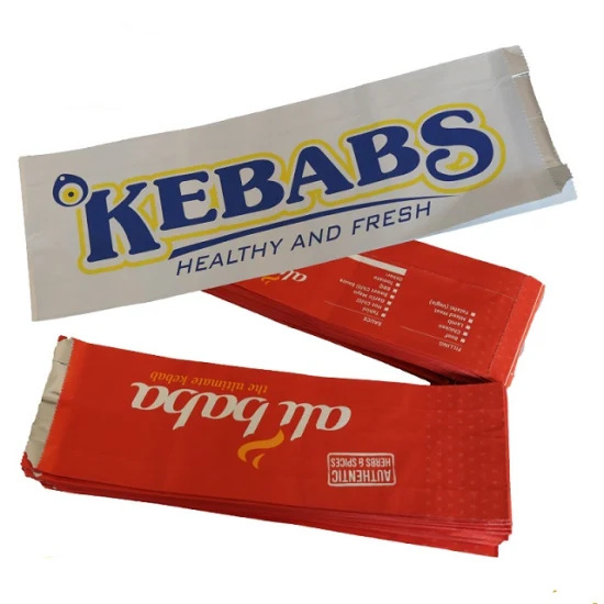 Bolsa de papel personalizada con revestimiento de papel de aluminio Doner Kebab