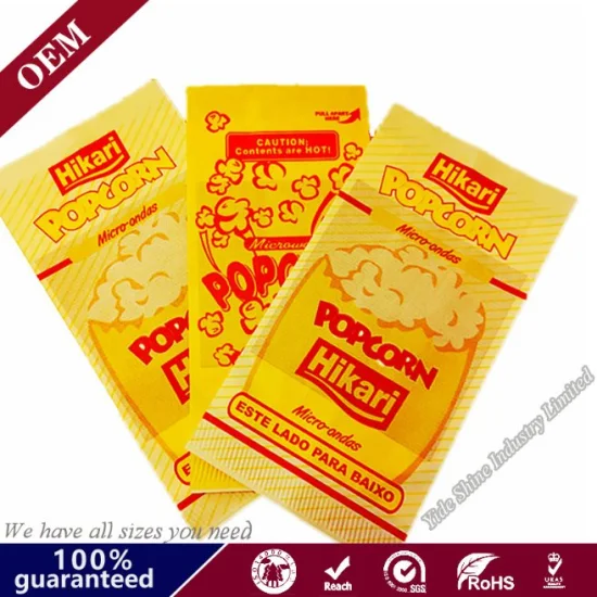 El logotipo de alta calidad imprimió el bolso de papel de la panadería de la bolsa de papel de las palomitas de maíz de los bolsos de las palomitas de maíz de la microonda